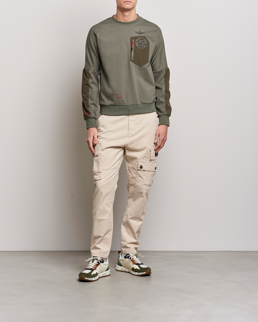 Uomini | Maglieria | Aeronautica Militare | Felpa Girocollo Zip Sweater Dark Green