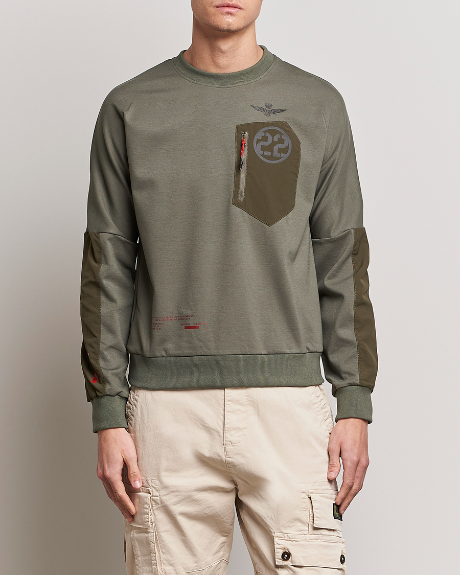 Uomini | Maglieria | Aeronautica Militare | Felpa Girocollo Zip Sweater Dark Green
