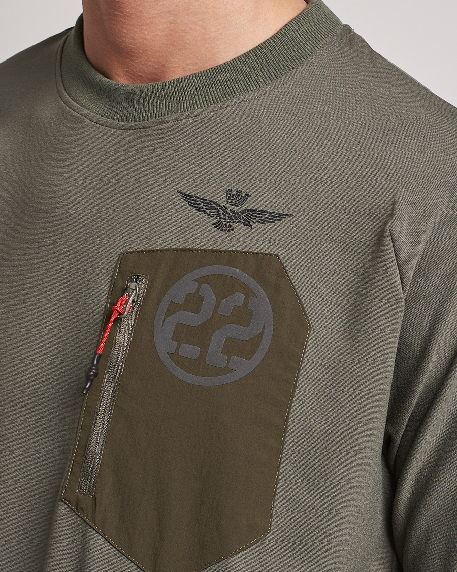 Uomini | Maglieria | Aeronautica Militare | Felpa Girocollo Zip Sweater Dark Green