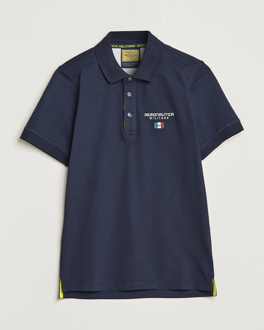 Uomini | Polo | Aeronautica Militare | Stretch Cotton Polo Navy Blue