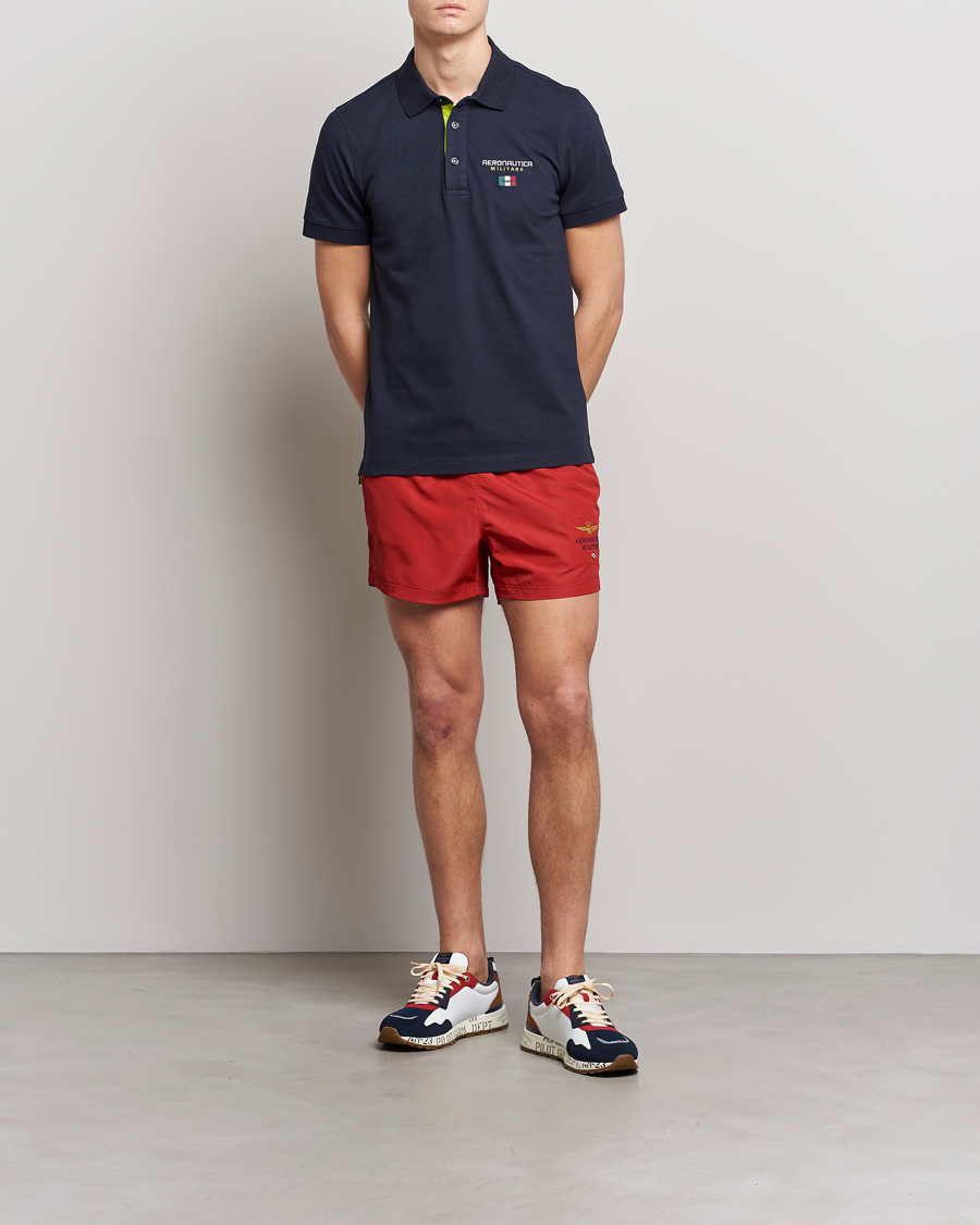 Uomini | Polo | Aeronautica Militare | Stretch Cotton Polo Navy Blue