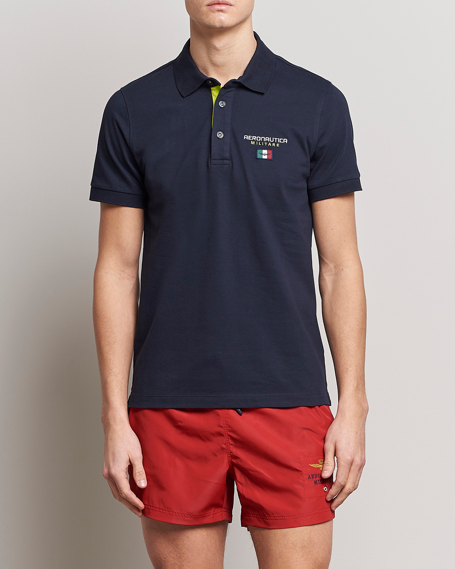 Uomini | Polo | Aeronautica Militare | Stretch Cotton Polo Navy Blue