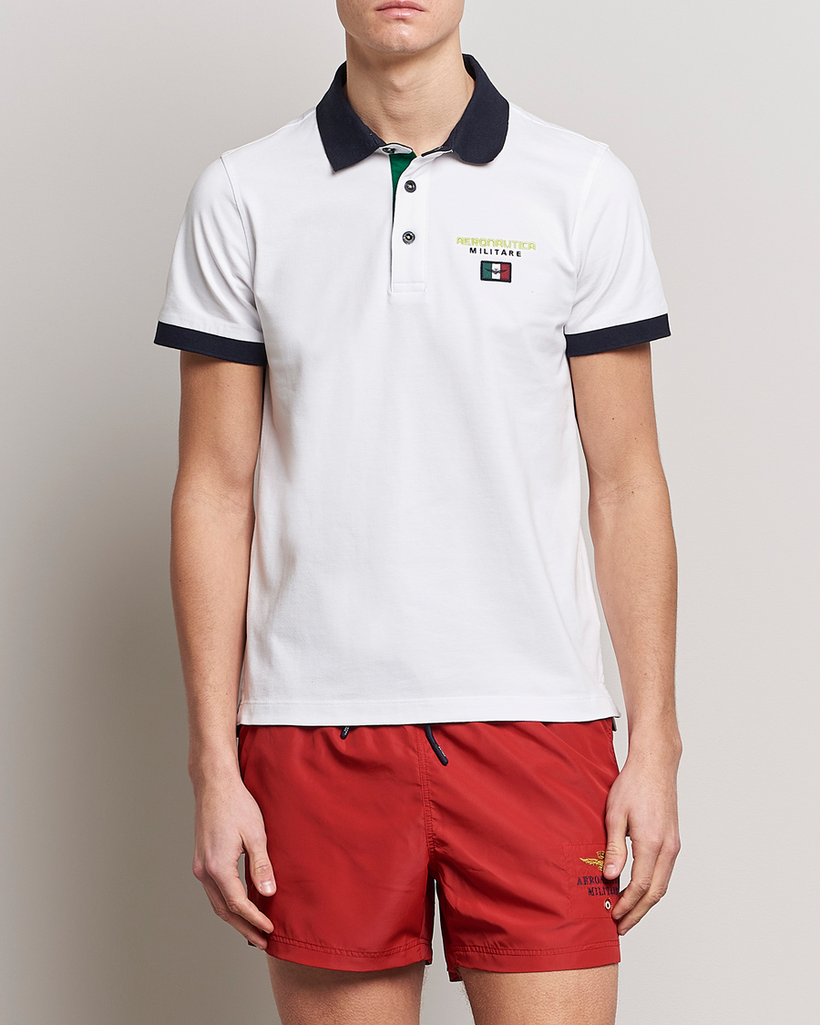 Uomini | Polo | Aeronautica Militare | Stretch Cotton Polo Off White
