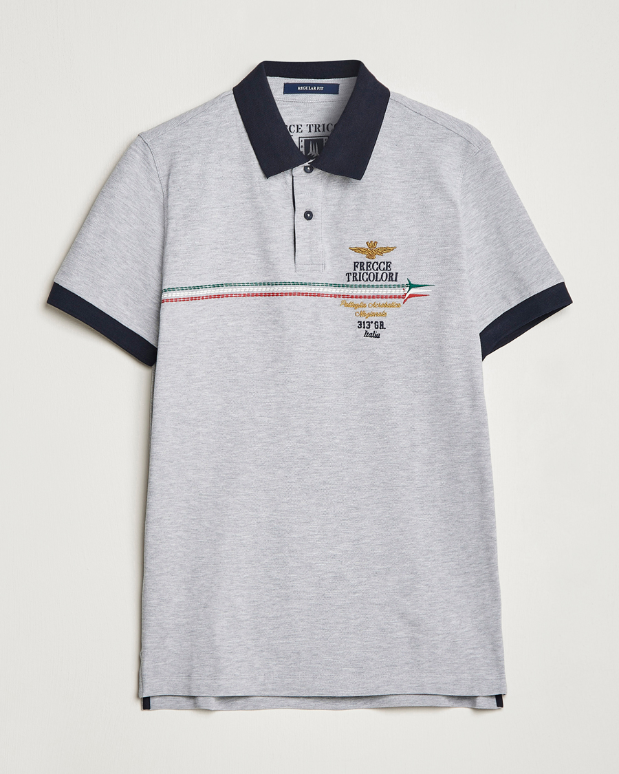 Uomini | Polo | Aeronautica Militare | Contrast Collor Polo Melange Grey
