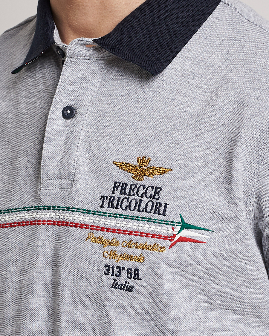 Uomini | Polo | Aeronautica Militare | Contrast Collor Polo Melange Grey