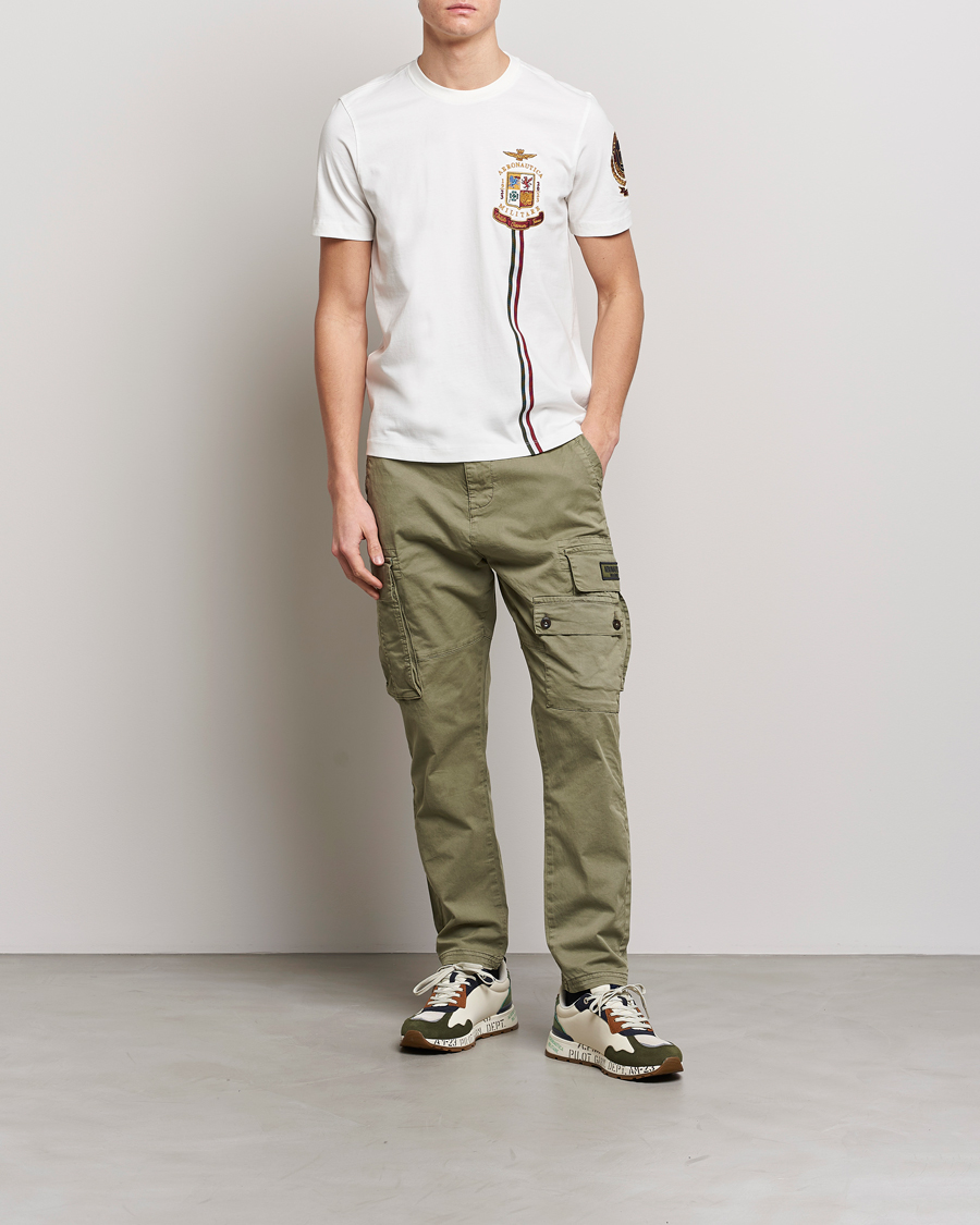 Uomini | T-shirt | Aeronautica Militare | Tape Cotton T-Shirt White Cream