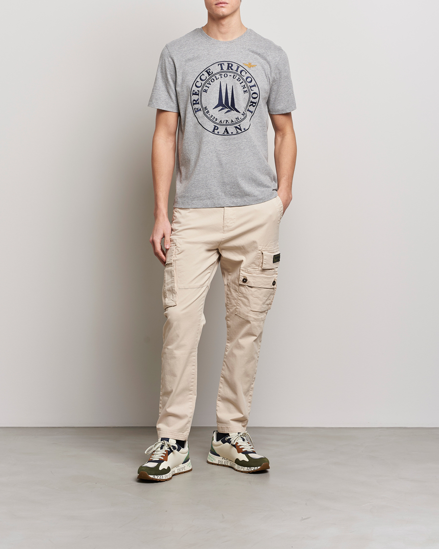 Uomini | T-shirt | Aeronautica Militare | Tricolor T-Shirt Melange Grey