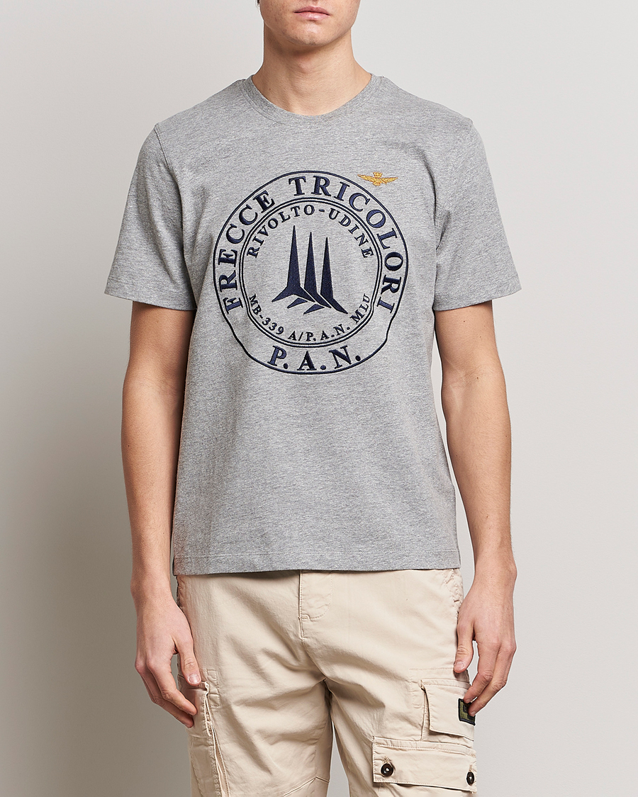 Uomini | T-shirt | Aeronautica Militare | Tricolor T-Shirt Melange Grey