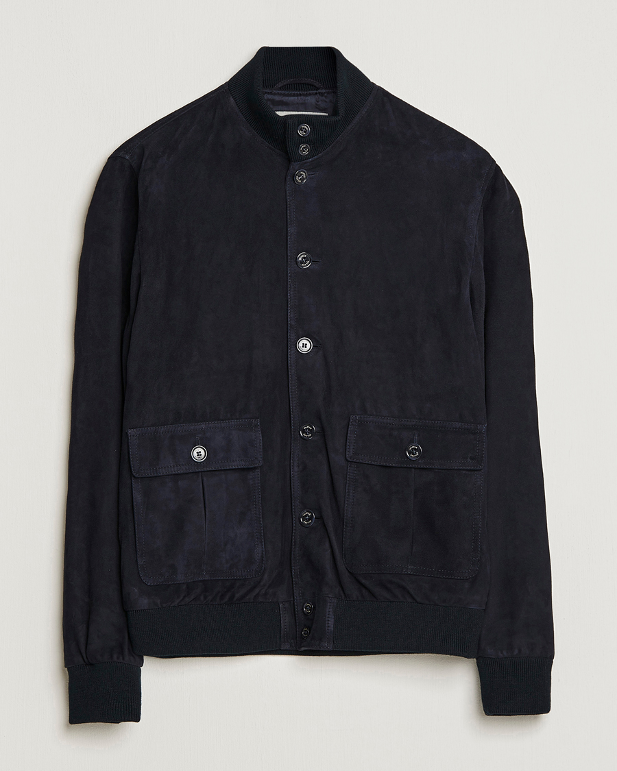 Uomini | Giacche | Valstar | Valstarino Suede Jacket Navy