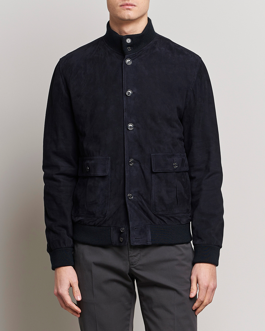 Uomini | Giacche | Valstar | Valstarino Suede Jacket Navy