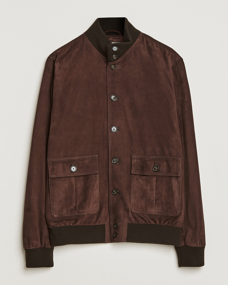 Uomini | Giacche | Valstar | Valstarino Suede Jacket Dark Brown
