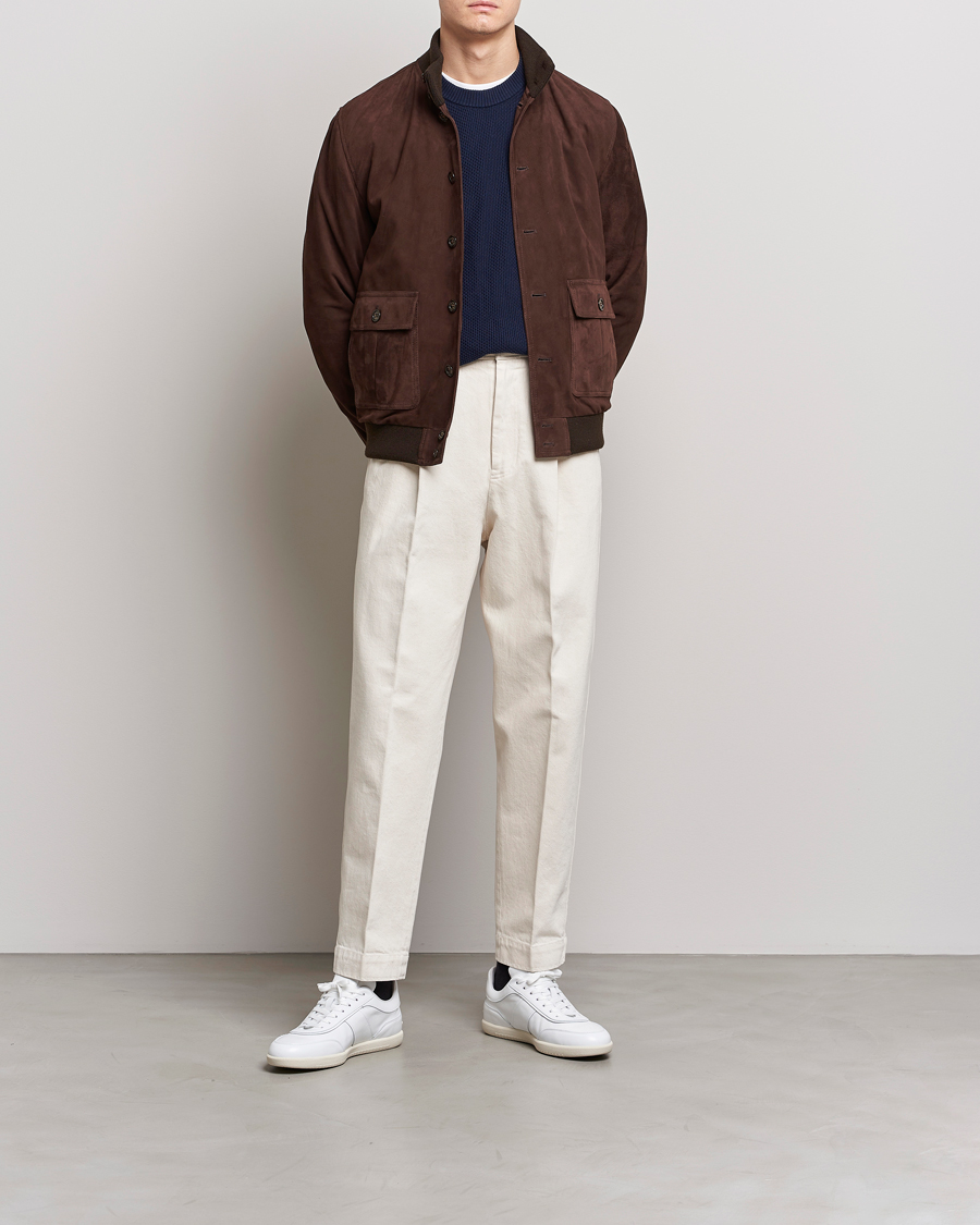 Uomini | Giacche | Valstar | Valstarino Suede Jacket Dark Brown