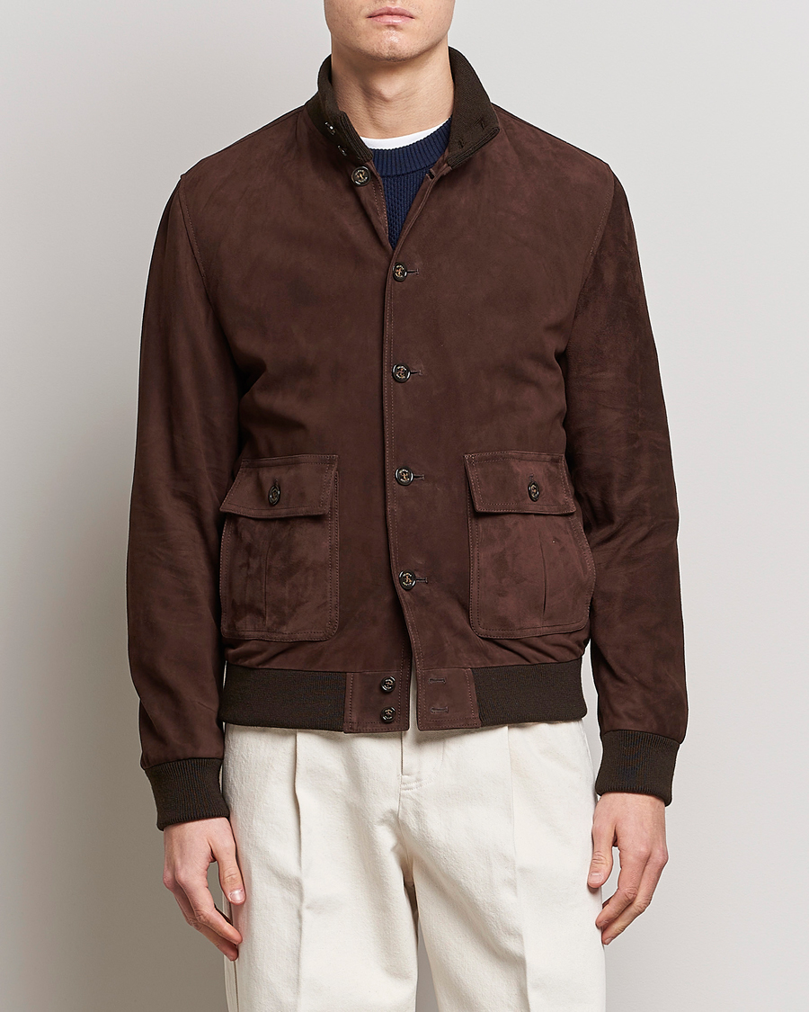 Uomini | Giacche | Valstar | Valstarino Suede Jacket Dark Brown