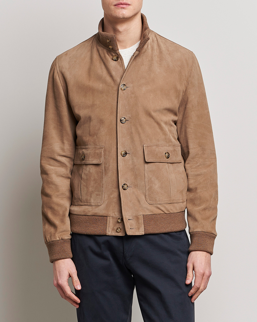 Uomini | Giacche | Valstar | Valstarino Suede Jacket Light Beige