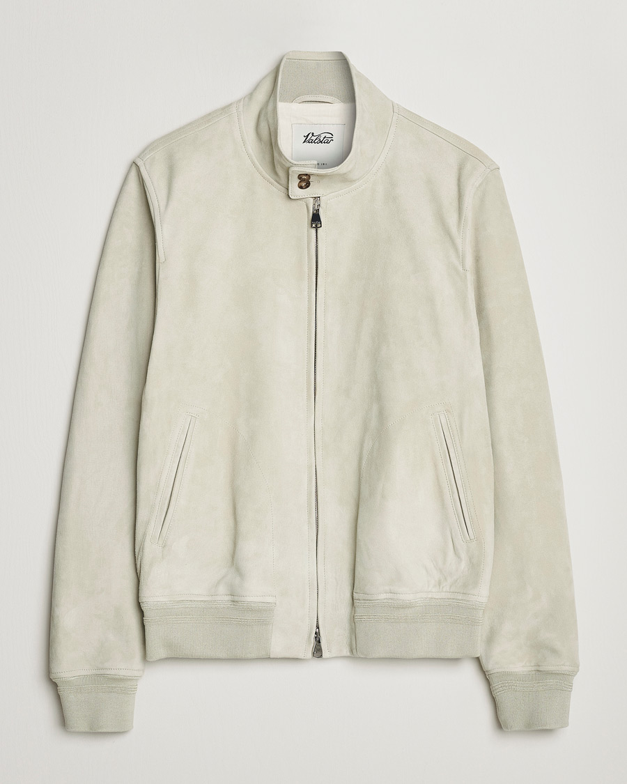 Uomini | Giacche | Valstar | Suede Zip Blouson Silver Grey
