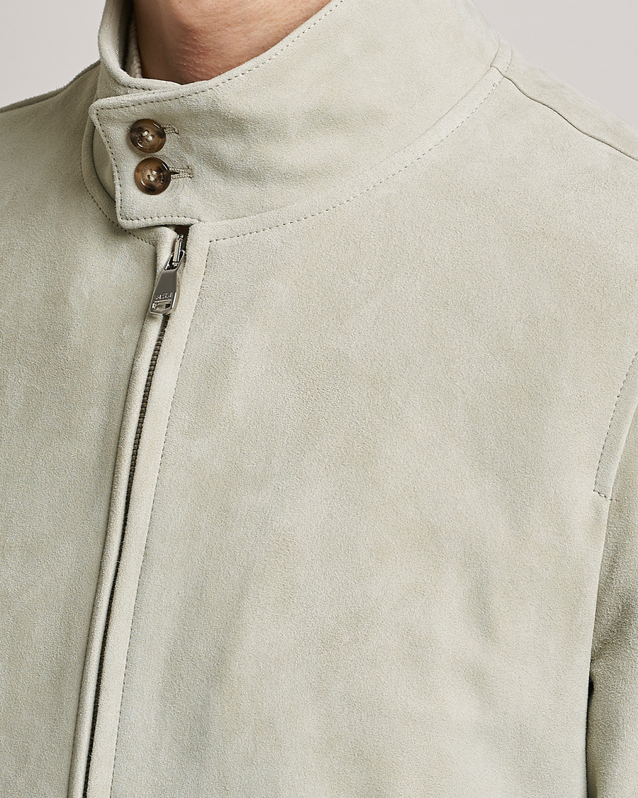 Uomini | Giacche | Valstar | Suede Zip Blouson Silver Grey