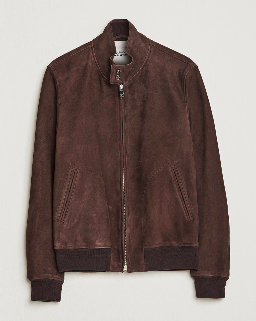 Uomini | Giacche | Valstar | Suede Zip Blouson Dark Brown