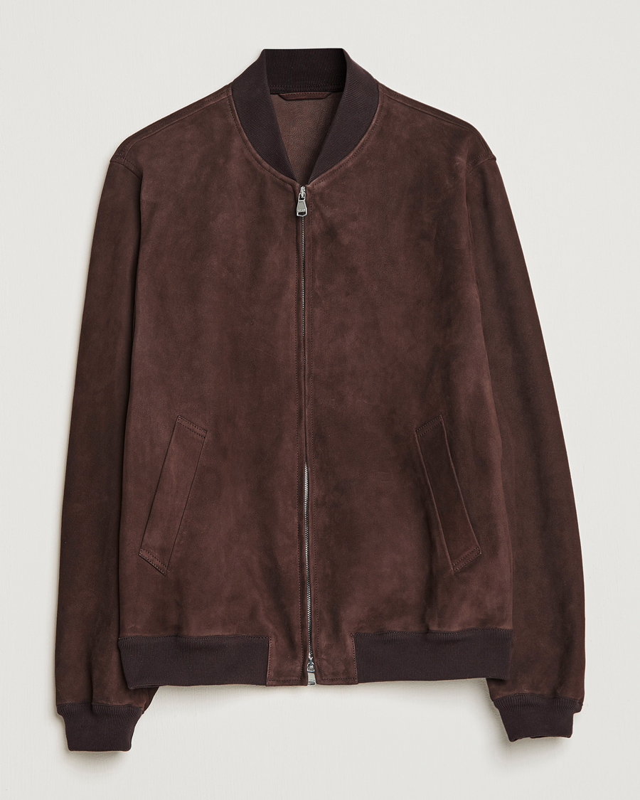 Uomini | Giacche | Valstar | Suede Bomber Jacket Dark Brown