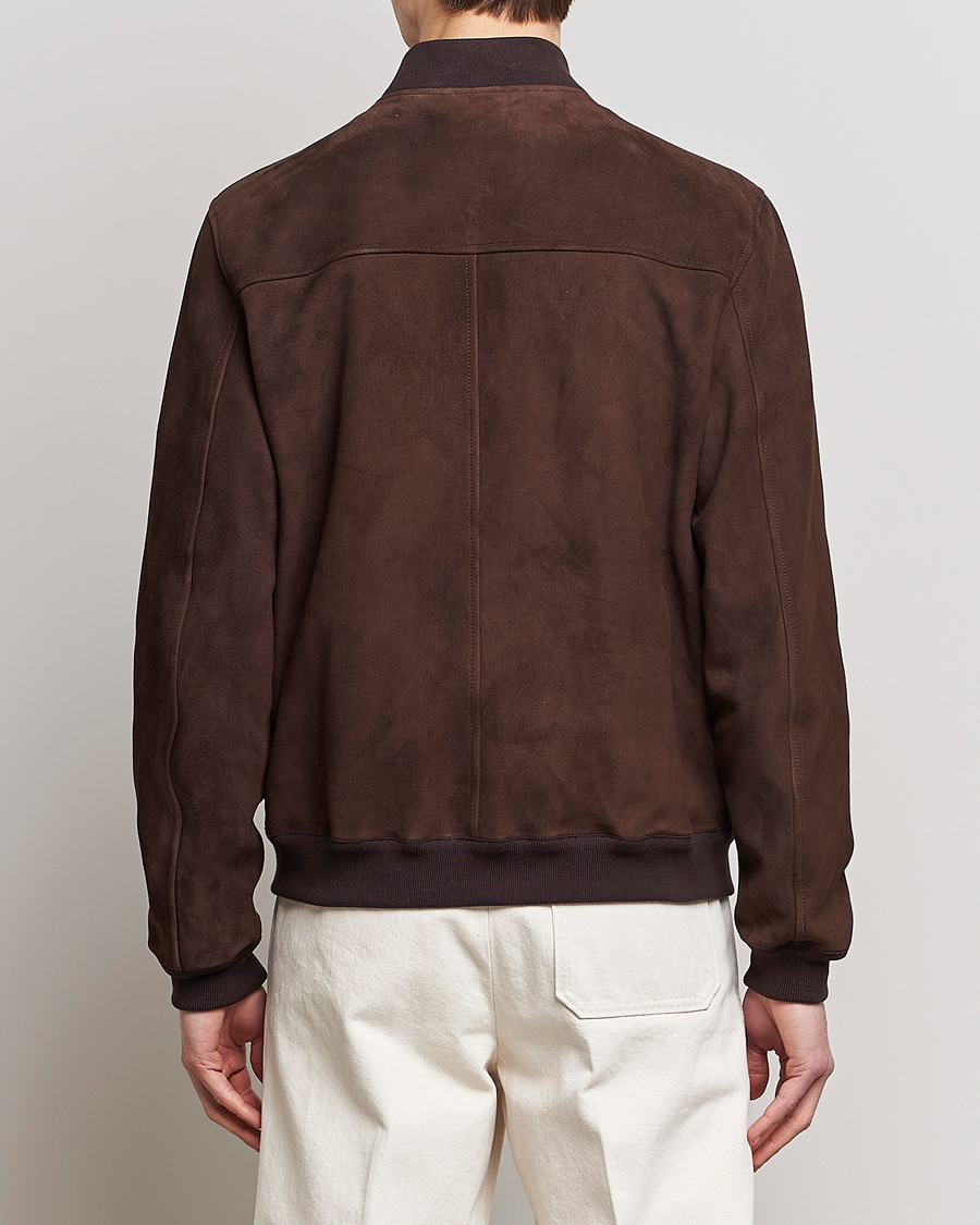 Uomini | Giacche | Valstar | Suede Bomber Jacket Dark Brown
