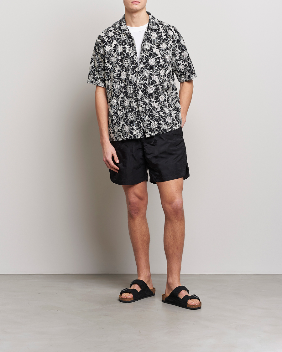 Uomini | Camicie | Sunflower | Cayo Floral Short Sleeve Shirt Black