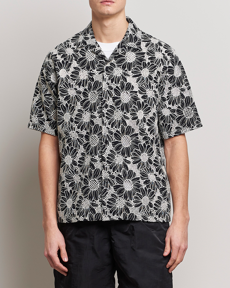 Uomini | Camicie | Sunflower | Cayo Floral Short Sleeve Shirt Black