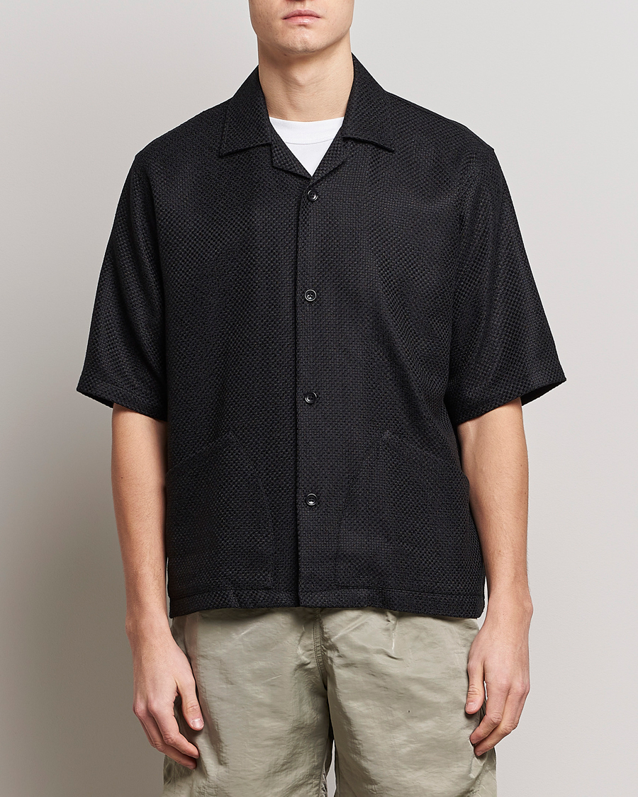 Uomini | Camicie | Sunflower | Coco Short Sleeve Cabana Shirt Black