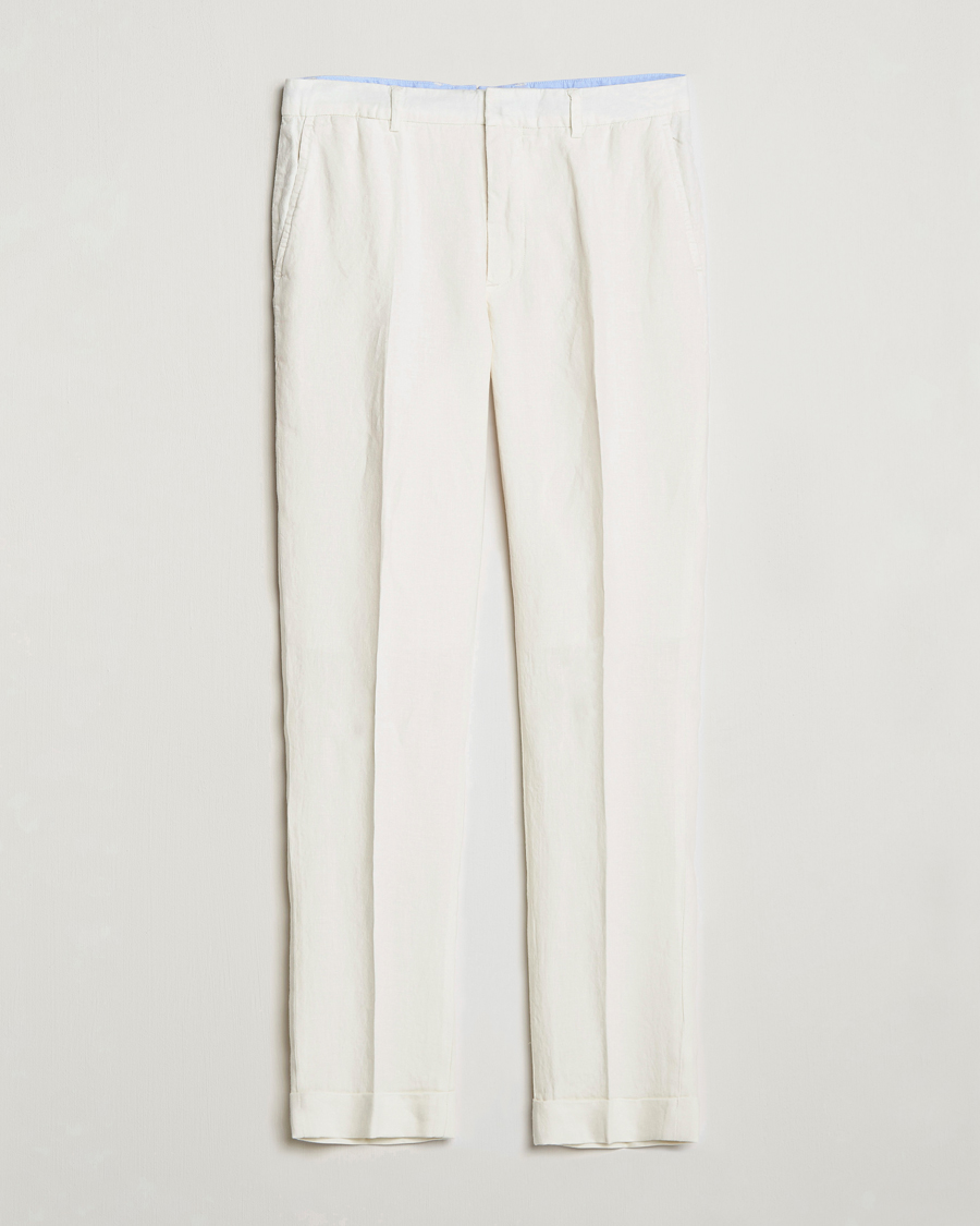 Uomini | Pantaloni | Polo Ralph Lauren | Linen Pleated Trousers Cream