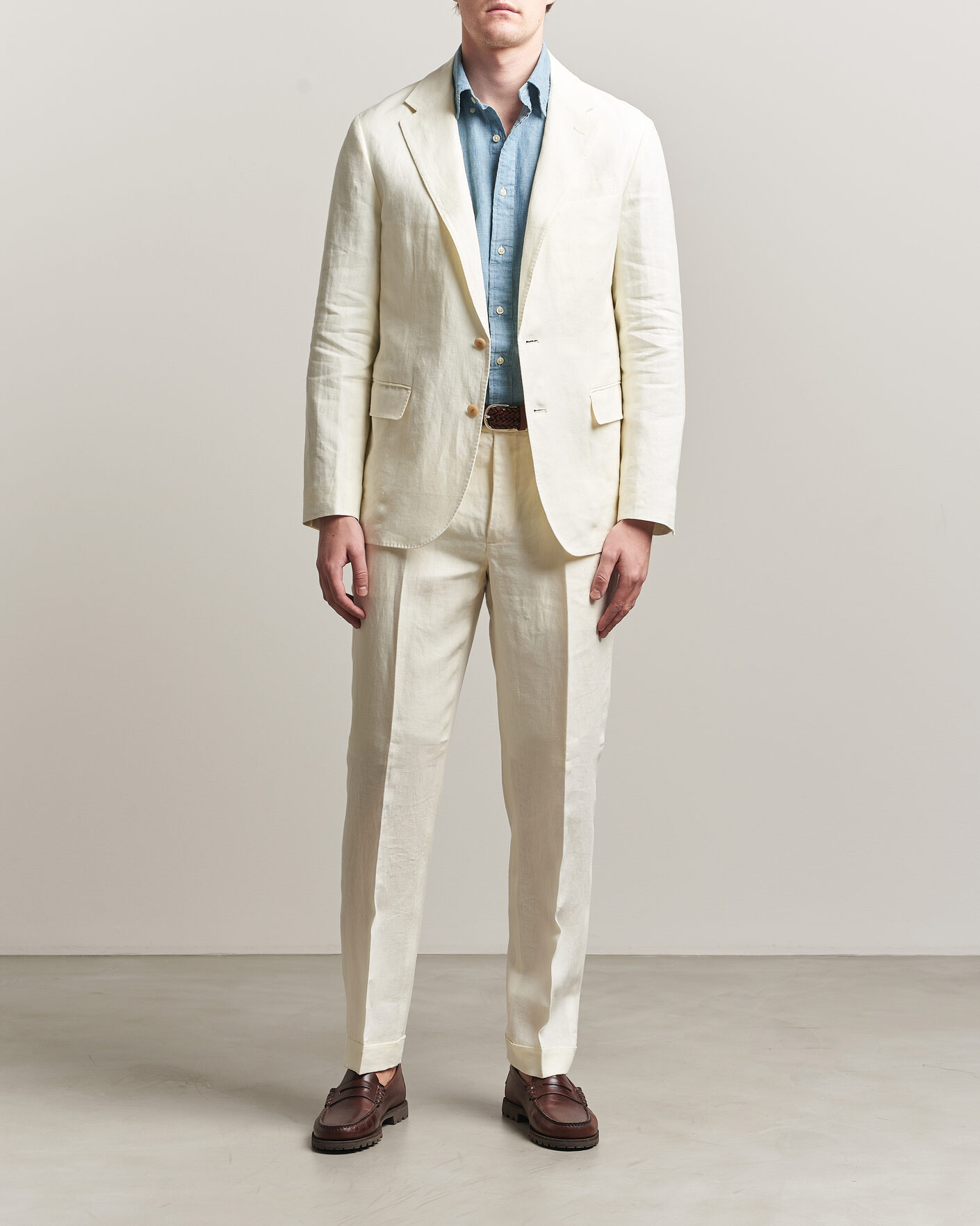 Uomini | Pantaloni | Polo Ralph Lauren | Linen Pleated Trousers Cream