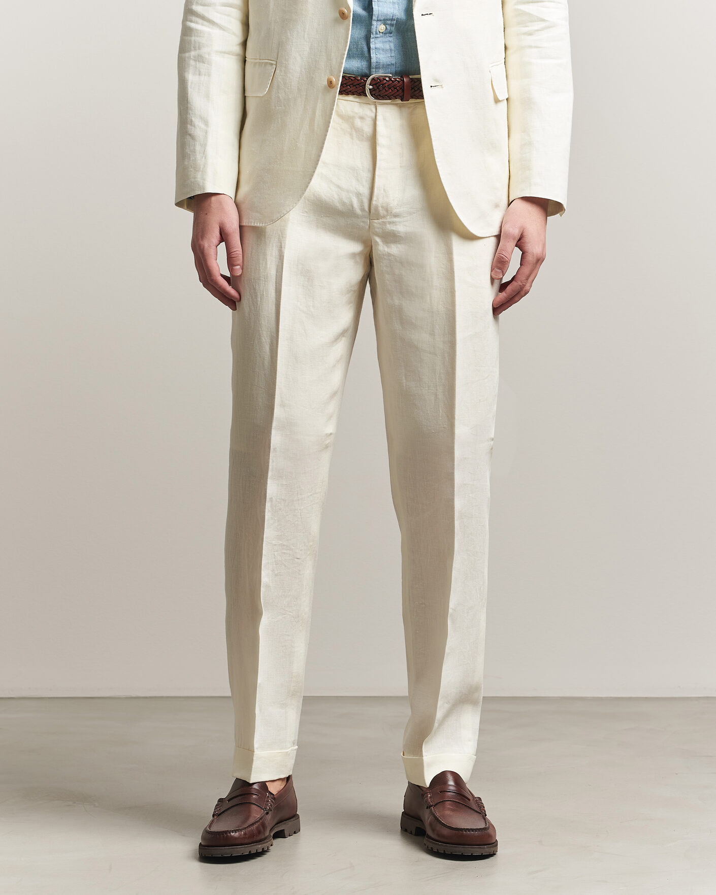 Uomini | Pantaloni | Polo Ralph Lauren | Linen Pleated Trousers Cream