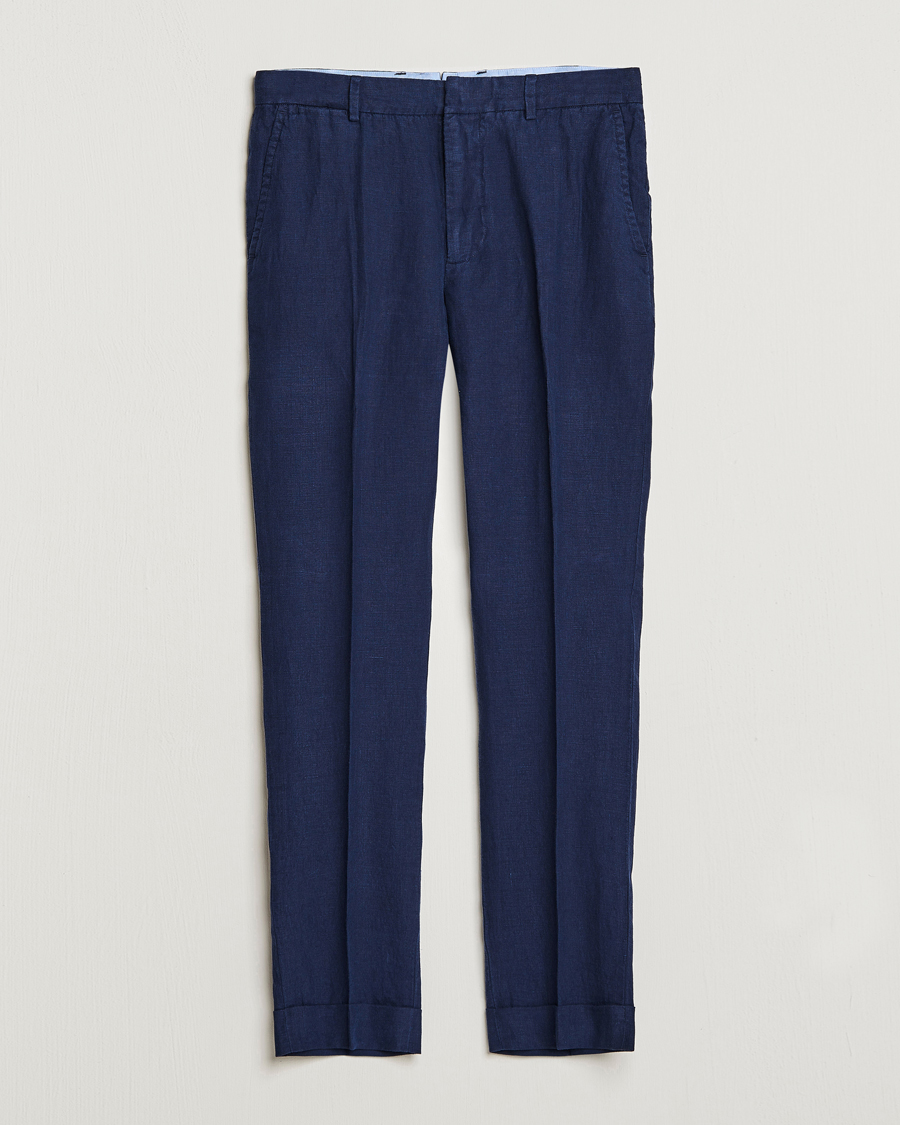 Uomini | Pantaloni | Polo Ralph Lauren | Linen Pleated Trousers Navy