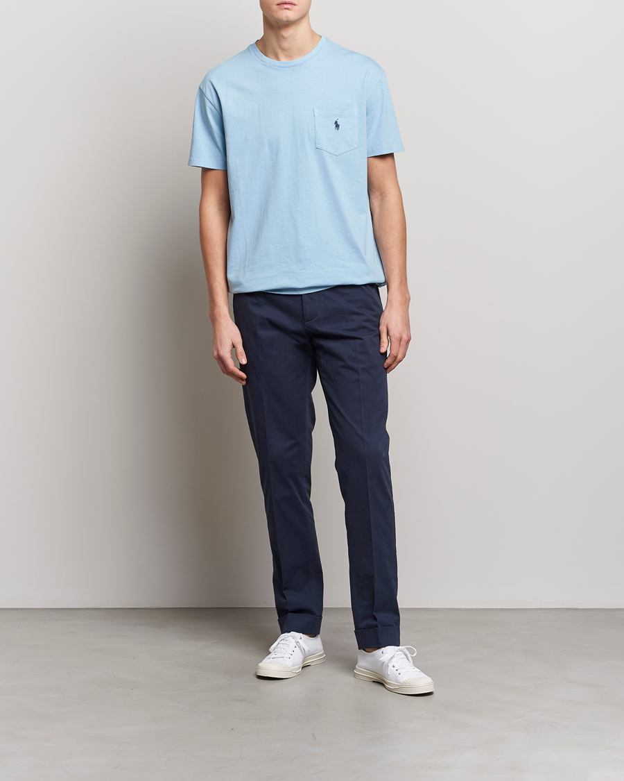 Uomini | Pantaloni | Polo Ralph Lauren | Cotton Stretch Trousers Nautical Ink