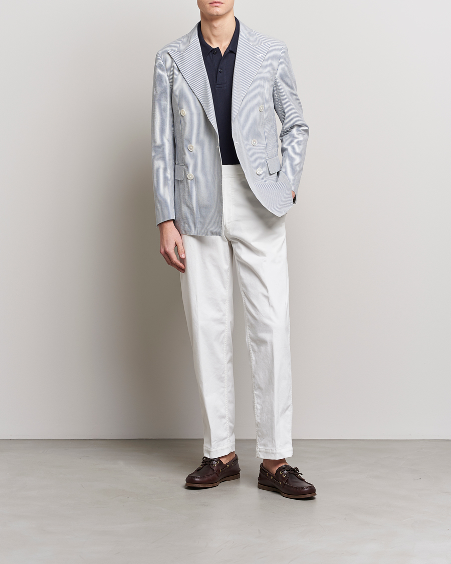 Uomini | Blazers | Polo Ralph Lauren | Cotton Seersucker Sportcoat Cream/Antique Blue