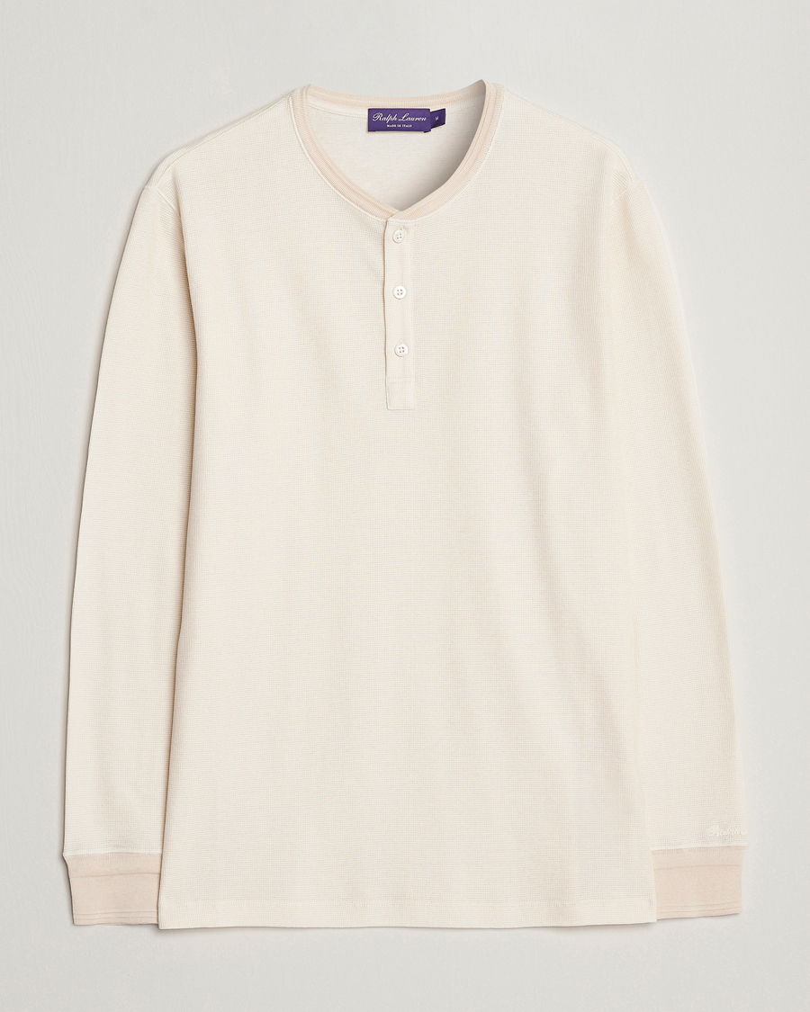 Uomini | Maglieria | Ralph Lauren Purple Label | Cotton/Silk Henley Cream