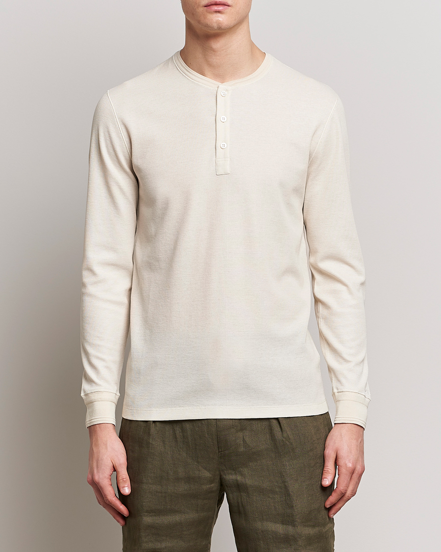 Uomini | Maglieria | Ralph Lauren Purple Label | Cotton/Silk Henley Cream
