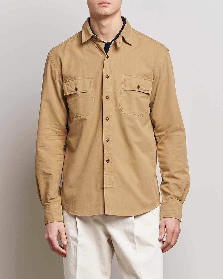 Uomini | Camicie | Ralph Lauren Purple Label | Cotton Explorer Shirt Khaki