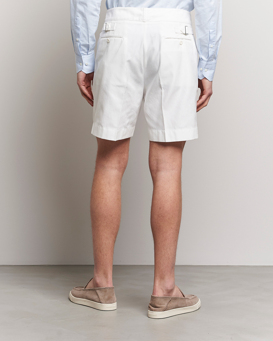 Uomini | Pantaloncini | Ralph Lauren Purple Label | High Waist Linen Shorts Ivory