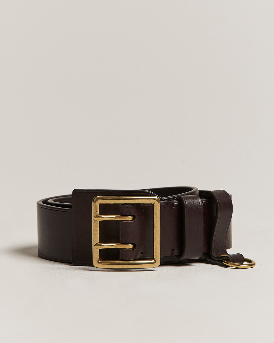 Uomini | Ralph Lauren Purple Label Vachetta Leather Belt Dark Brown | Ralph Lauren Purple Label | Vachetta Leather Belt Dark Brown