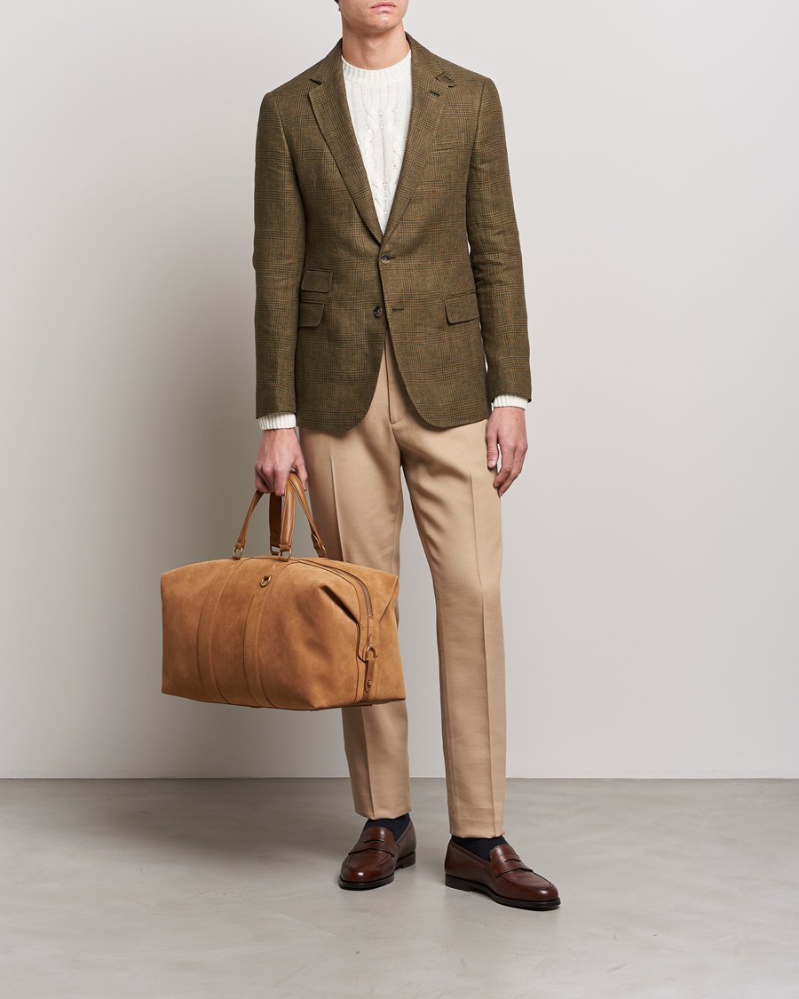 Uomini | Ralph Lauren Purple Label Large Suede Duffelbag Fawn | Ralph Lauren Purple Label | Large Suede Duffelbag Fawn