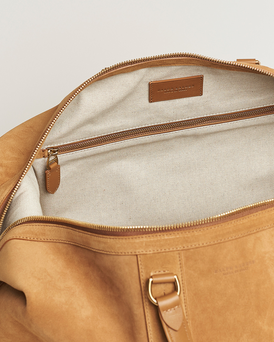 Uomini | Ralph Lauren Purple Label Large Suede Duffelbag Fawn | Ralph Lauren Purple Label | Large Suede Duffelbag Fawn