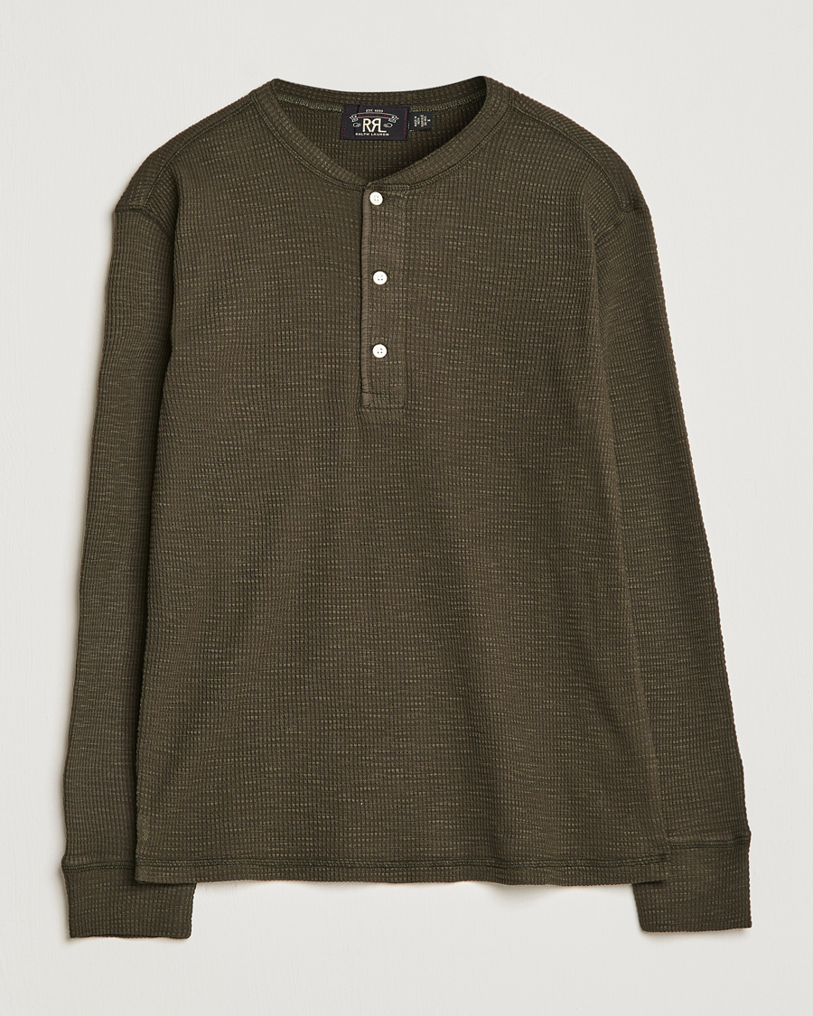 Uomini | Maglieria | RRL | Long Sleeve Henley Dark Green