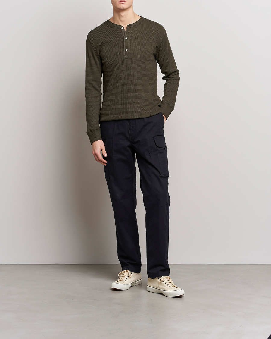 Uomini | Maglieria | RRL | Long Sleeve Henley Dark Green