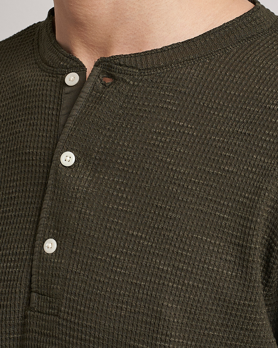 Uomini | Maglieria | RRL | Long Sleeve Henley Dark Green