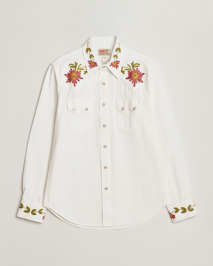 Uomini | Camicie | RRL | Sawtooth Western Embroidered Shirt White Wash