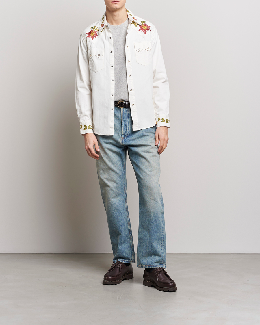 Uomini | Camicie | RRL | Sawtooth Western Embroidered Shirt White Wash