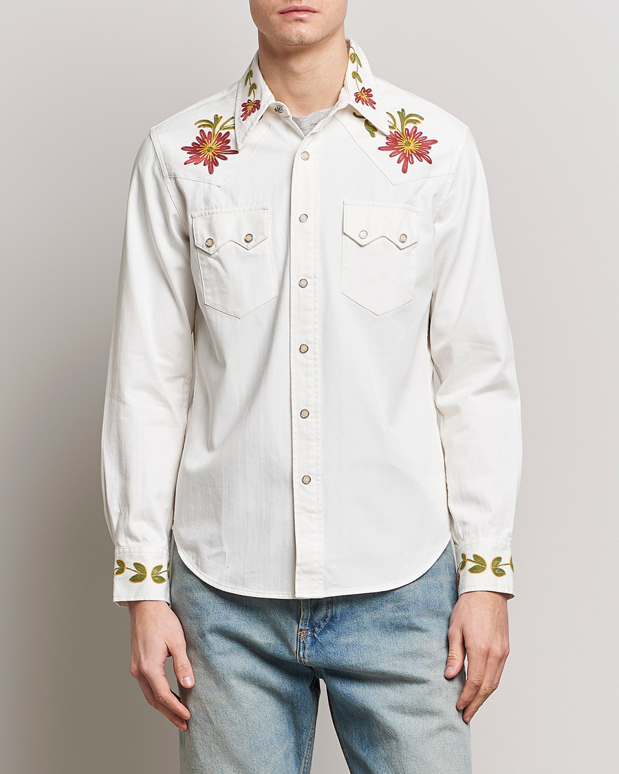 Uomini | Camicie | RRL | Sawtooth Western Embroidered Shirt White Wash