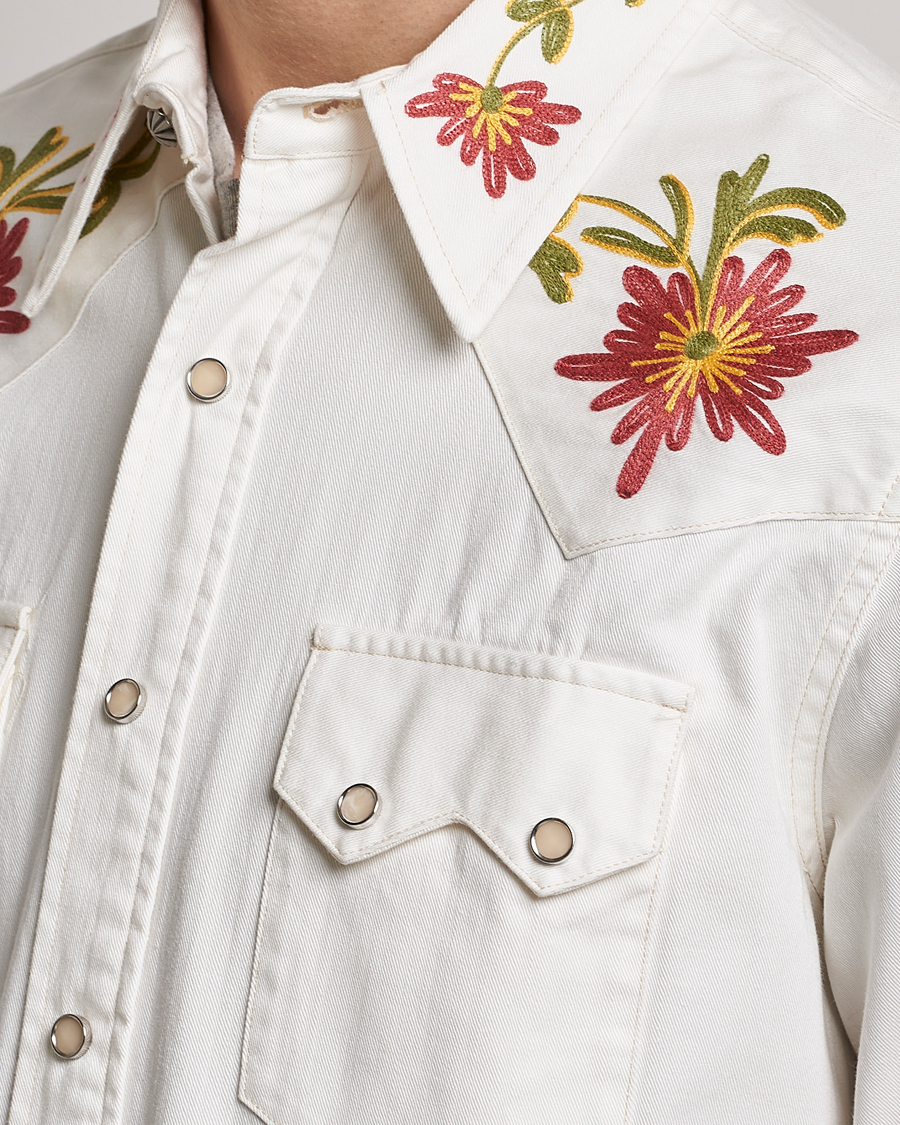 Uomini | Camicie | RRL | Sawtooth Western Embroidered Shirt White Wash