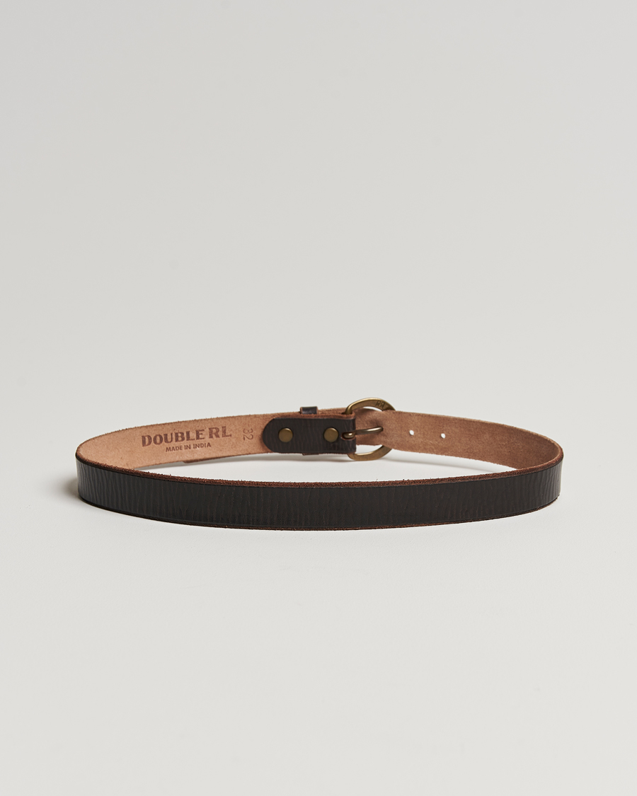 Uomini | RRL Terramce Tumbled Leather Belt Dark Brown | RRL | Terramce Tumbled Leather Belt Dark Brown