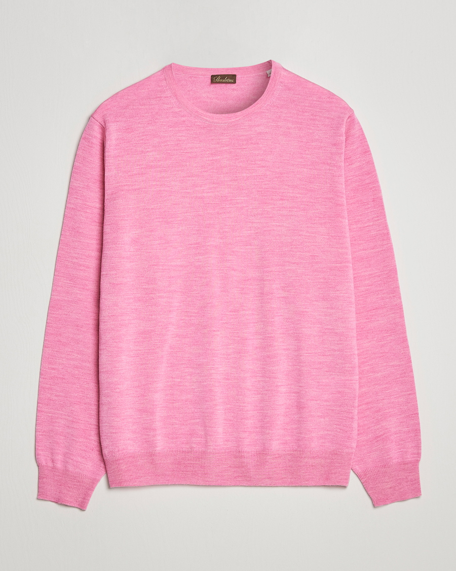 Uomini | Maglieria | Stenströms | Merino Crew Neck Pink
