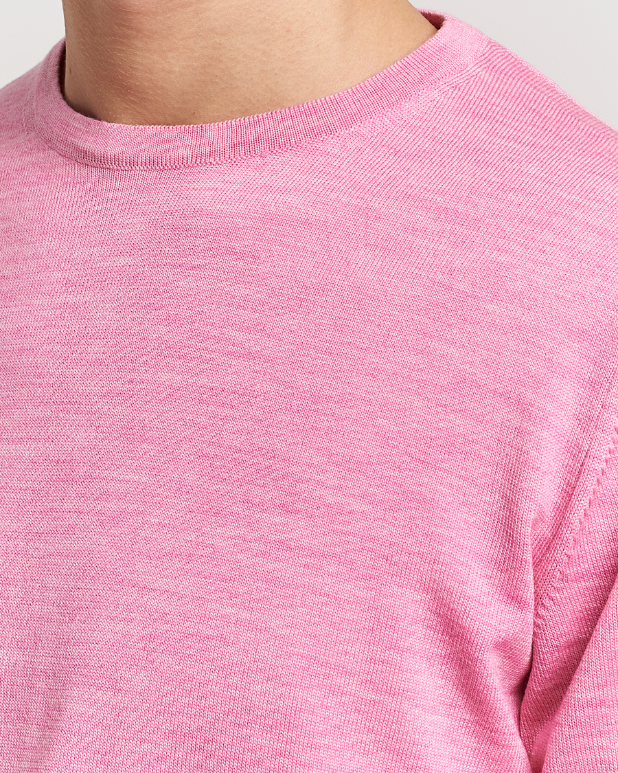 Uomini | Maglieria | Stenströms | Merino Crew Neck Pink