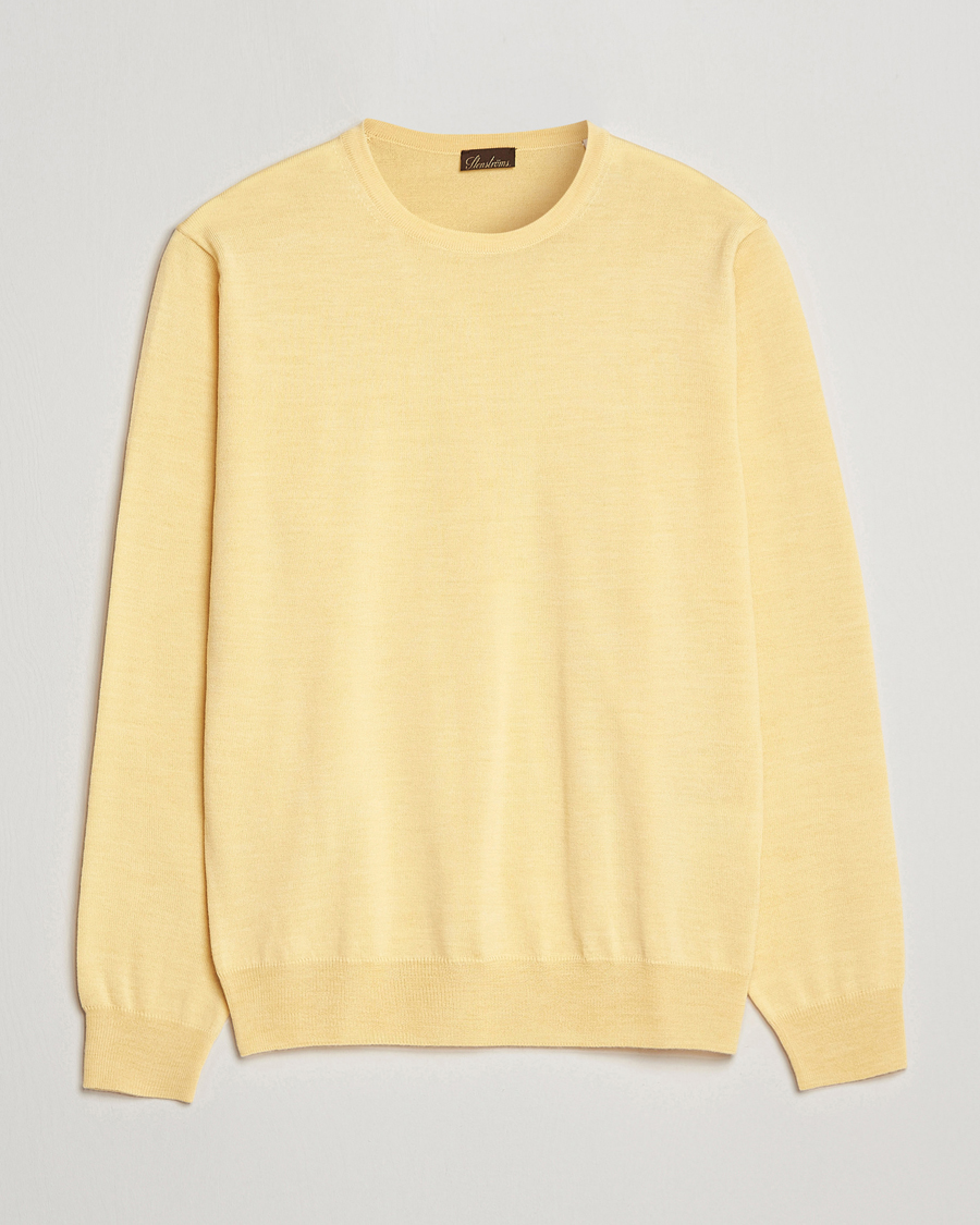 Uomini | Maglieria | Stenströms | Merino Crew Neck Yellow